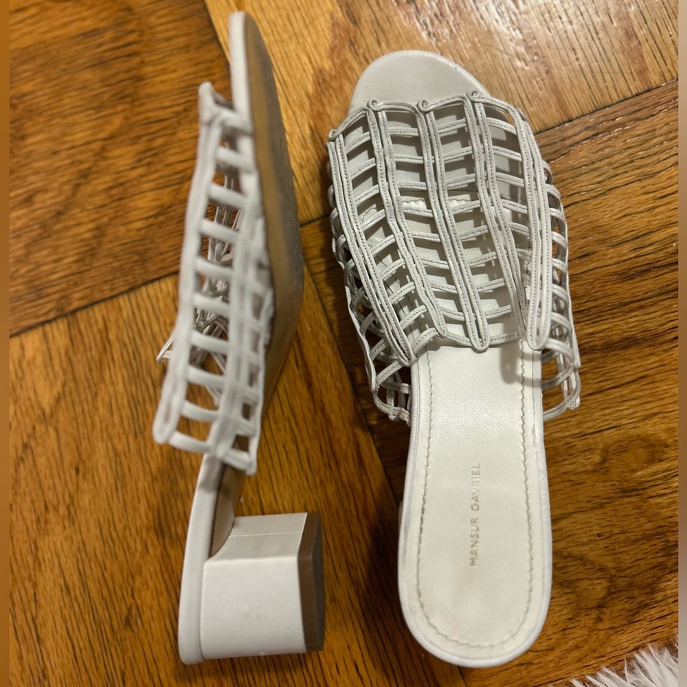 Mansur Gavriel Women's White Heeled Sandals 6